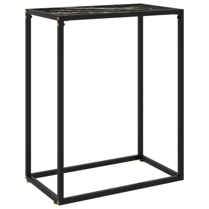 Masă consolă, negru, 60x35x75 cm, sticlă securizată