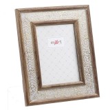 Rama foto din lemn si rasina Beige Golden 13 x 18 cm