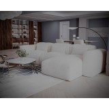 Coltar de Lux Treasure din stofa boucle crem 297x94x42 cm