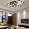 Lustra LED cu telecomanda ELLA 124W, 6 Patrate, lumina Rece/Calda/Neutra, Dimabila, Negru ModernLight Concept