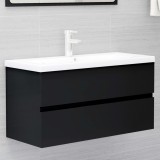 Cumpara ieftin Dulap de chiuvetă, negru, 90x38,5x45 cm, PAL