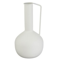 Vază Metalică, Model Ulcior, Culoare Ecru, Diametru 14cm, &Icirc;nălțime 26.5cm, Cu Un M&acirc;ner