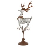 Cumpara ieftin Figurina Ren metal argintiu maro 24x24x68 cm