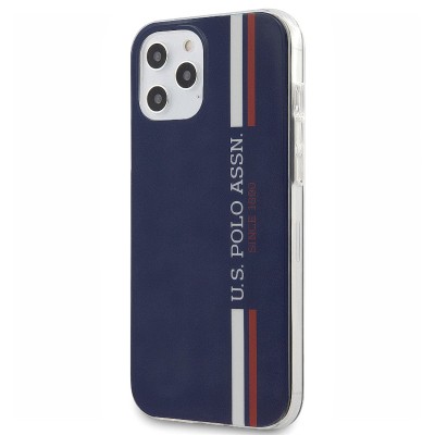 Husa TPU U.S. Polo Tricolor Vertical Stripes Apple iPhone 12 Pro Max, Bleumarin foto