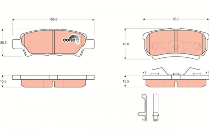 TRW GDB3341 COTEC set placute frana,frana disc