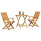 Set Bistro Pliabil 3 buc. Maro Lemn Solid de Acacia - 2