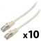 Patch cord F/UTP 6 litat CCA PVC alb 1m 26AWG 10 bucati