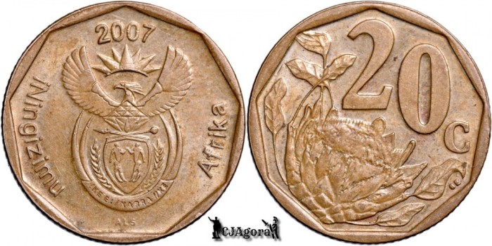 2007, 20 Cents (Hern# Ne19) - Africa de Sud