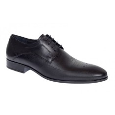 Pantofi barbati eleganti din piele naturala cu model Negru SIR015N