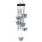 Clopotel de vant cu 5 tuburi sonore metalice argintii pentru casa sau gradina, model Feng-Shui cu 6 fluturi