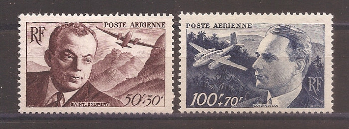 Franta 1948 - Aviatori, 2 serii, 4 poze, MH (vezi descrierea)