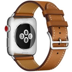 Curea iUni compatibila cu Apple Watch Ultra/SE/8/7/6/5/4/3/2/1, 38mm, Single Tour, Piele, Maro