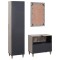 Set dulap baie 3 buc. Gri Lemn de mango solid - 7