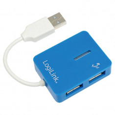 Hub USB Logilink UA0136 USB 2.0 4 porturi Smile Blue foto