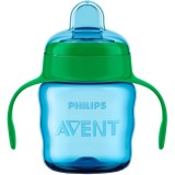 Cana Philips Avent SCF551/05 cu tetina de formare, 200ml, 6 luni +, Albastru/Verde