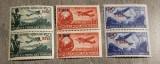 REPUBLICA POPULARA ROMANA 1952 POSTA AERIANA IN BLOCURI DE 2 SUPRATIPAR MNH, Nestampilat