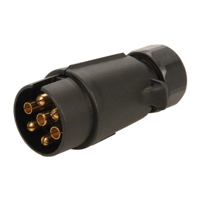 Stecher 7 pini plastic pentru montaj pe cablu, ABS, 12V foto