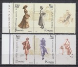 ROMANIA 2003 LP 1623 a MODA SECOLULUI XX SERIA CU VINIETE DREAPTA MNH