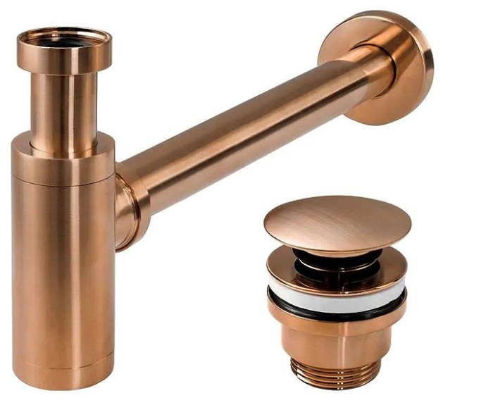 Sifon pentru lavoar Rea cu Dop klik-klak REA COPPER MAT