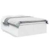 VidaXL Cadru de pat, alb, 140x200 cm, lemn prelucrat