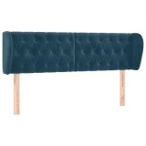 Cumpara ieftin Tablie pat cu aripioare albastru inchis 163x23x78/88 cm catifea