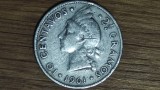 Republica Dominicana - moneda exotica argint 900 - 10 centavos 1961 - greu de gasit !