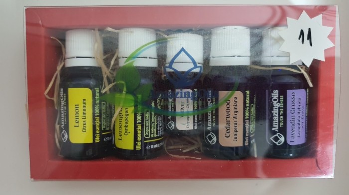 SET cadou cu 5 uleiuri esentiale -65ml