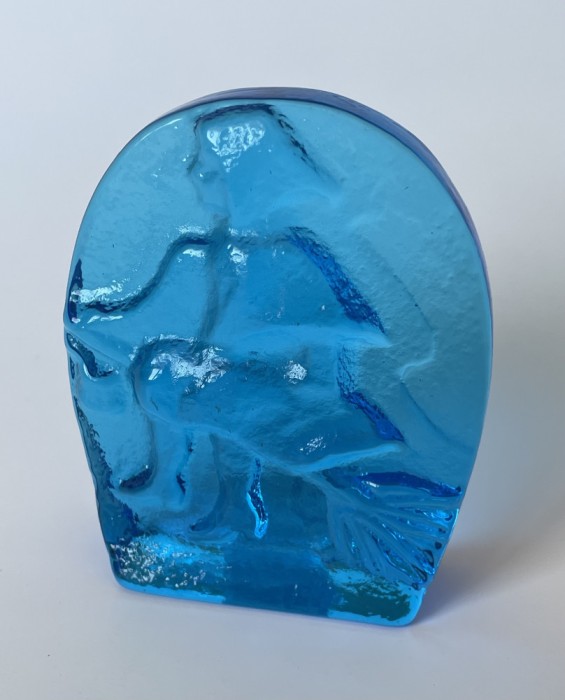 Vrăjitoare pe mătură, cristal suflat manual design Chr. Sjogren, Lindshammar (2)