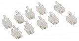 Conector RJ10 tata transparent tip pentru receptor telefon set 10buc VALUELINE