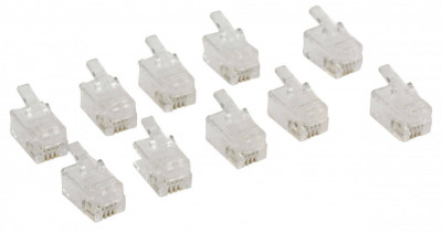 Conector RJ10 tata transparent tip pentru receptor telefon set 10buc VALUELINE foto