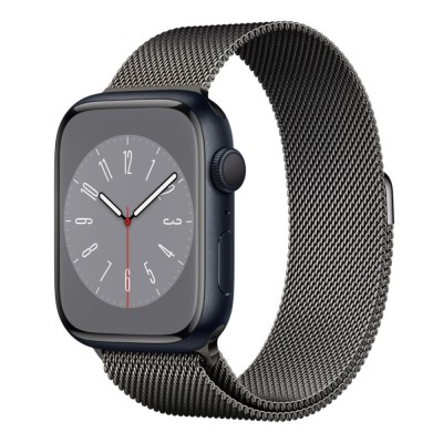 Curea metalica milanese, marca THD pentru Apple Watch 45 mm seria 7 si Apple Watch Ultra 49 mm, marime universala, culoarea negru grafit foto