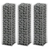 Set gabioane, 3 buc, sarma galvanizata, 25 x 25 x 100 cm GartenMobel Dekor, vidaXL