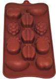 Forma de prajituri/ciocolata Selecto Bake, silicon, maro, fructe, 18,6 x 11,1 x 2,3 cm