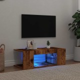 VidaXL Dulap TV cu lumini LED lemn vechi 90x39x30 cm lemn prelucrat