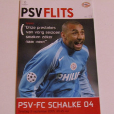 Program meci PSV EINDHOVEN - SCHALKE 04(Champions League 13.09.2005)