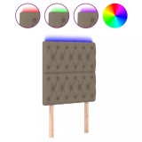 Cumpara ieftin Tablie de pat cu LED, gri taupe, 80x7x118/128 cm, textil