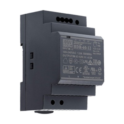 Sursa de alimentare in comutatie, 12V / 4.5A, sina DIN - MEAN WELL HDR-60-12 SafetyGuard Surveillance foto