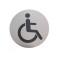 Semn indicator inox toaleta persoane cu dizabilitati , &Oslash; 8 cm - autoadeziv