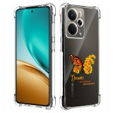 Husa antisoc pentru realme 14 / realme 14t - airbag tpu, col&Egrave;uri ranforsate- butterfly galben