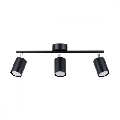 Lampă De Tavan Lemmi Negru Oțel 3 Becuri Tub Minimalist De Interior foto