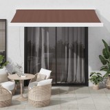 Cumpara ieftin Copertină retractabilă manual, maro, 350x250 cm