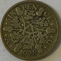 MAREA BRITANIE 6 PENCE 1928, AG.500, KM#832 foto