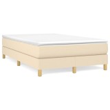 Cumpara ieftin Pat box spring cu saltea, crem, 120x200 cm, textil