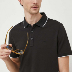 Michael Kors tricou polo barbati, culoarea negru, neted