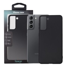 Husa Samsung Galaxy S21 Spacer, negru, grosime 1.5mm, material flexibil TPU &amp;quot;SPPC-SM-GX-S21-TPU&amp;quot; foto