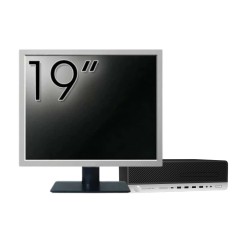 Pachet Calculator Second Hand HP ProDesk 800 G3 SFF, Intel Core i5-7500 3.40 - 3.80GHz, 16GB DDR4, 500GB SSD + 1TB HDD, DVD-ROM + Monitor 19&amp;quot; New