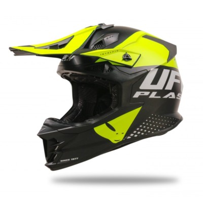 Casca cross Ufo Plast Intrepid S5 negru/galben fluorescent foto