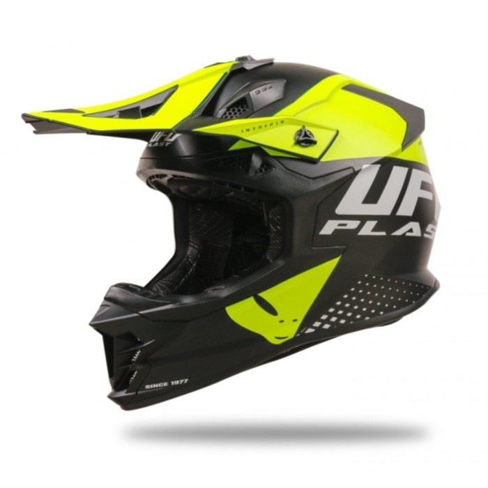 Casca cross Ufo Plast Intrepid S5 negru/galben fluorescent