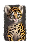Cumpara ieftin Sticker decorativ Pui de Tigru, Portocaliu, 85 cm, 11104ST, Oem