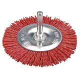 Perie circulara abraziva din nylon 75 mm cu ax pentru bormasina